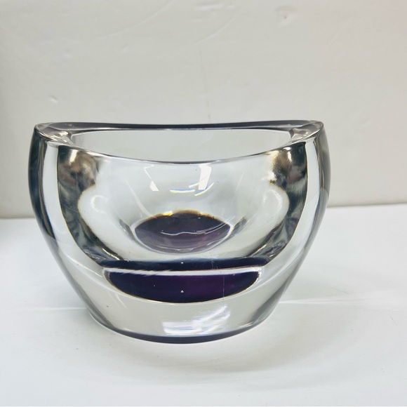 Royal Limited Other - royal limited purple and clear lead crystal votive candle holder or trinket bowl